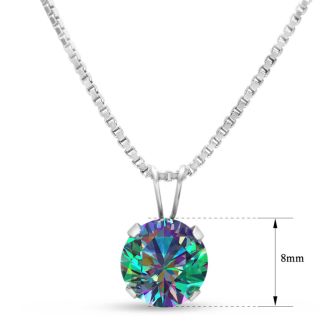 Mystic Topaz Necklace Round Shape Mystic Topaz Necklace In Sterling Silver 18 Inches