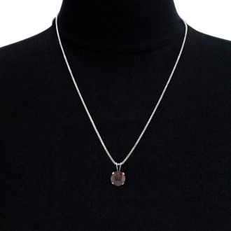 Garnet Necklace: Garnet Jewelry: 1 1/2 Carat Garnet Necklace In Sterling Silver, 8MM