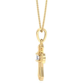 1/14ct Diamond Cross Pendant in 10k Yellow Gold