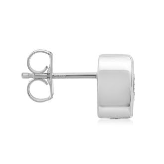 2 Carat Bezel Set Diamond Stud Earrings Crafted In 14 Karat White Gold