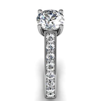 1 1/2 Carat Classic Engagement Ring With 1 Carat Center Diamond In 14K White Gold