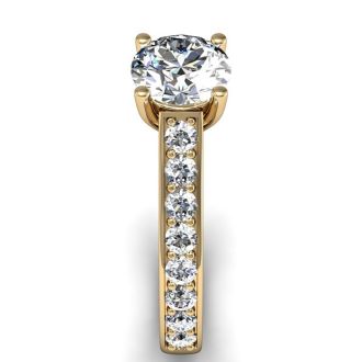 1 1/2 Carat Classic Engagement Ring With 1 Carat Center Diamond In 14K Yellow Gold