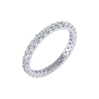 1 Carat Round Diamond Eternity Ring In Platinum, Ring Size 4