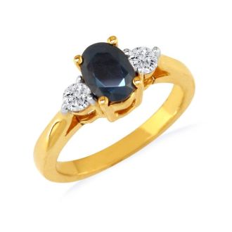 Sapphire Jewelry: 1.20ct Sapphire and Diamond Ring in 14k Yellow Gold