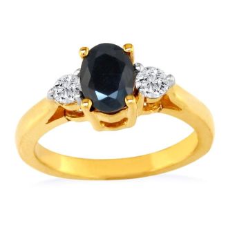 Sapphire Jewelry: 1.20ct Sapphire and Diamond Ring in 14k Yellow Gold