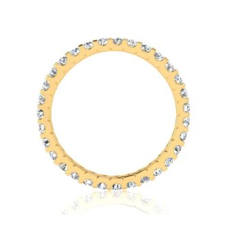 1 Carat Round Diamond Eternity Ring In 14 Karat Yellow Gold, Ring Size 4