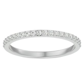 1/4 Carat Moissanite Matching Wedding Band In 14K White Gold