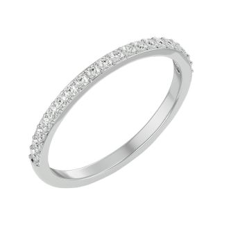 1/4 Carat Moissanite Matching Wedding Band In 14K White Gold