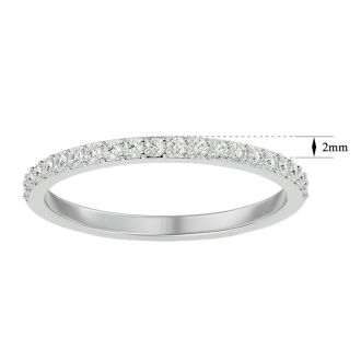 1/4 Carat Moissanite Matching Wedding Band In 14K White Gold