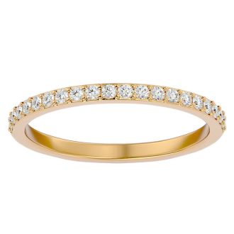 1/4 Carat Moissanite Matching Wedding Band In 14K Yellow Gold