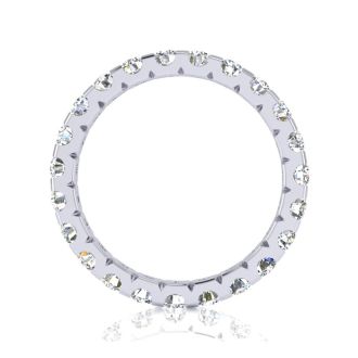 1 3/4 Carat Round Diamond Comfort Fit Eternity Ring In 14 Karat White Gold, Ring Size 4.5