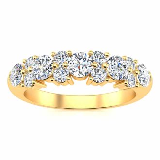 3/4 Carat Moissanite Garland Ring In 14 Karat Yellow Gold