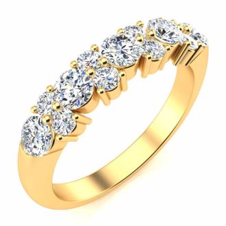3/4 Carat Moissanite Garland Ring In 14 Karat Yellow Gold