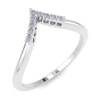 1/10 Carat Diamond Thumb Rings In 14 Karat White Gold