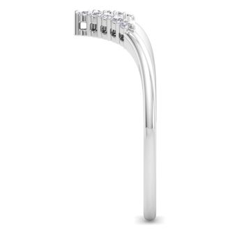  14 Karat White Gold Thumb Rings With 10 Points of Moissanite