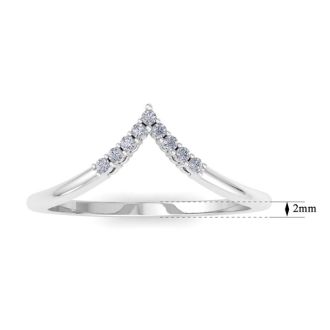  14 Karat White Gold Thumb Rings With 10 Points of Moissanite