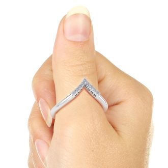  14 Karat White Gold Thumb Rings With 10 Points of Moissanite