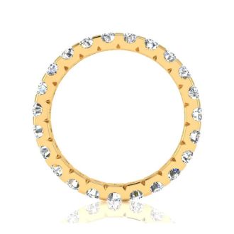2 Carat Round Diamond Eternity Ring In 14 Karat Yellow Gold, Ring Size 4