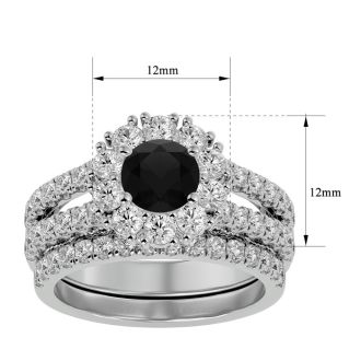 2 1/2 Carat Black Diamond Bridal Set In 14 Karat White Gold
