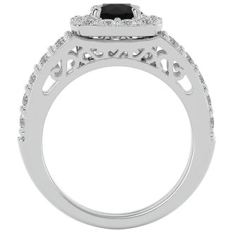 3 Carat Black Diamond Bridal Set In 14 Karat White Gold