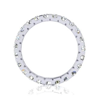 2 Carat Round Diamond Eternity Ring In 14 Karat White Gold, Ring Size 4