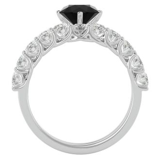 2 1/2 Carat Black Diamond Bridal Set In 14 Karat White Gold