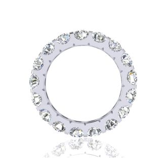 4 Carat Round Diamond Eternity Ring In 14 Karat White Gold, Ring Size 4