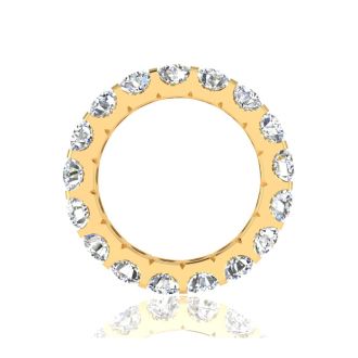 4 Carat Round Diamond Eternity Ring In 14 Karat Yellow Gold, Ring Size 4