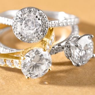 2 Carat Round Diamond Diamond Engagement Ring With 1 1/2 Carat Center Diamond In 14K Rose Gold