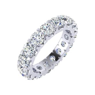 4 Carat Round Diamond Eternity Ring In 14 Karat White Gold, Ring Size 4