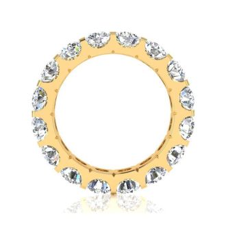 5 Carat Round Diamond Eternity Ring In 14 Karat Yellow Gold, Ring Size 4