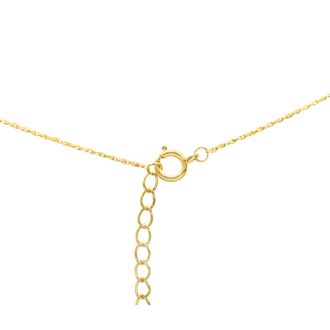 1/10 Carat Diamond Cross Necklace In Yellow Gold Over Sterling Silver, 17 Inches