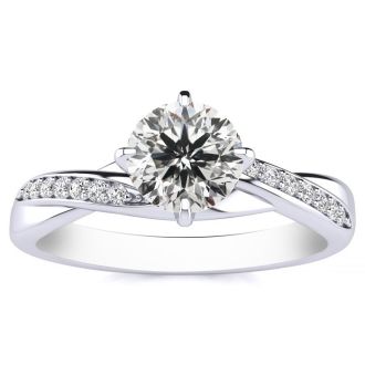 1/2 Carat Lab grown Diamond Engagement Ring In 14 Karat White Gold