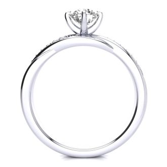 1/2 Carat Lab grown Diamond Engagement Ring In 14 Karat White Gold