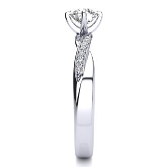 1/2 Carat Lab grown Diamond Engagement Ring In 14 Karat White Gold