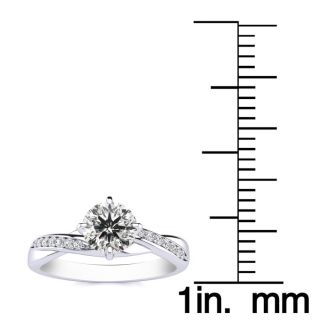 1/2 Carat Lab grown Diamond Engagement Ring In 14 Karat White Gold
