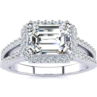 1 1/2 Carat Antique Lab Grown Diamond Ring In 14 Karat White Gold