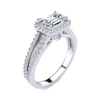 1 1/2 Carat Antique Lab Grown Diamond Ring In 14 Karat White Gold