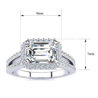 1 1/2 Carat Antique Lab Grown Diamond Ring In 14 Karat White Gold