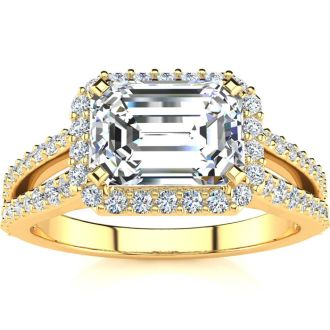 1 1/2 Carat Antique Lab Grown Diamond Ring In 14 Karat Yellow Gold