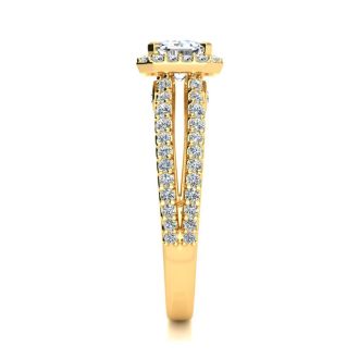 1 1/2 Carat Antique Lab Grown Diamond Ring In 14 Karat Yellow Gold