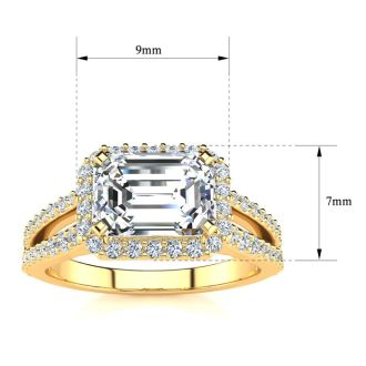 1 1/2 Carat Antique Lab Grown Diamond Ring In 14 Karat Yellow Gold