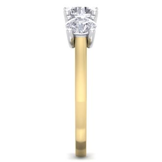 Incredible 2.15 Carat Three Lab Grown Diamond Ring in 14K Yellow Gold.  Spectacular Deal!