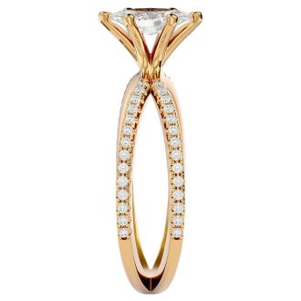 3/4 Carat Marquise Shape Lab Grown Diamond Engagement Ring In 14 Karat Yellow Gold