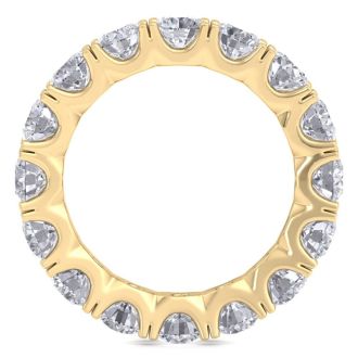  4 Carat Lab Grown Diamond Eternity Ring In 14 Karat Yellow Gold, Ring Size 6.5