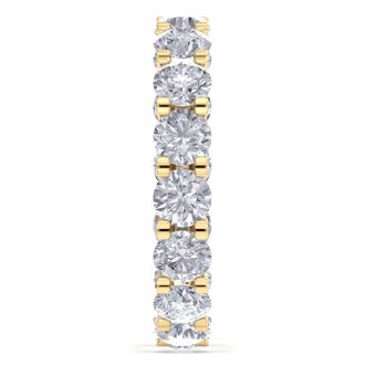 4 1/4 Carat Lab Grown Diamond Eternity Ring In 14 Karat Yellow Gold, Ring Size 7.5