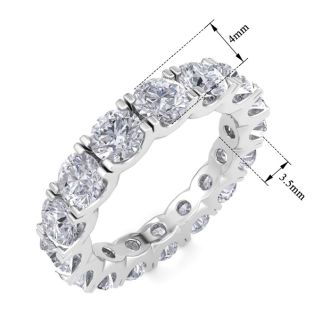 3 3/4 Carat Lab Grown Diamond Eternity Ring In 14 Karat White Gold, Ring Size 4.5