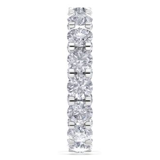 4 1/4 Carat Lab Grown Diamond Eternity Ring In 14 Karat White Gold, Ring Size 7.5