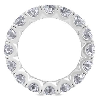 4 1/4 Carat Lab Grown Diamond Eternity Ring In 14 Karat White Gold, Ring Size 8