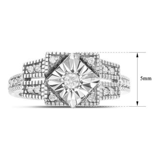 1/4 Carat Diamond Ring In Sterling Silver